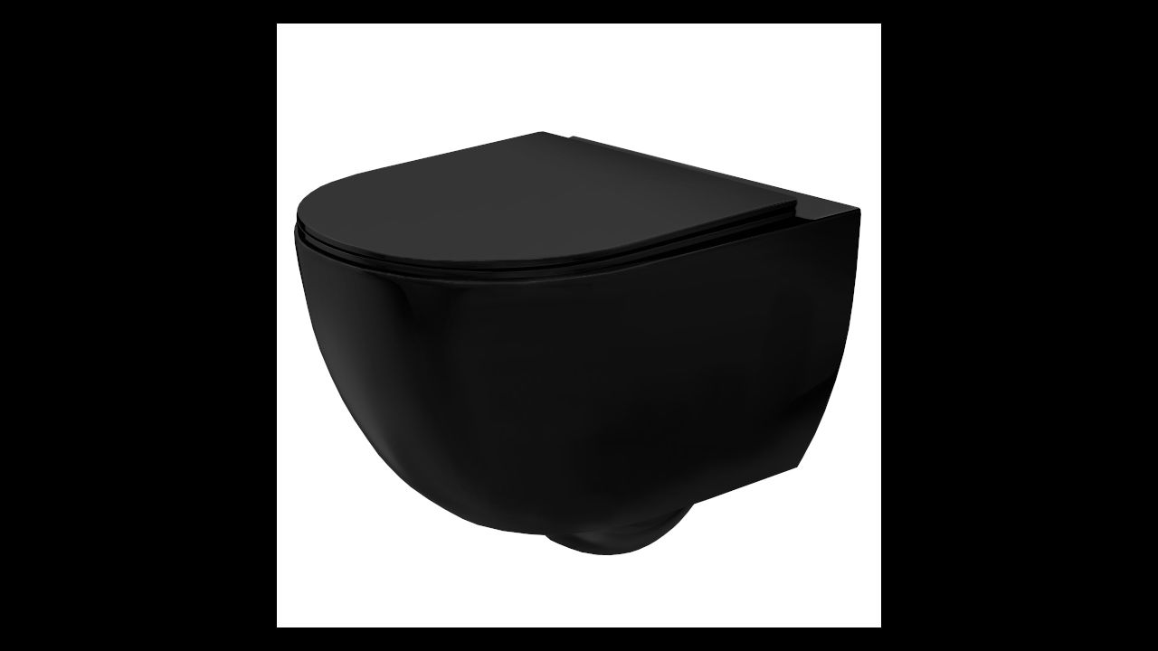 тоалетна чиния Rea Carlo Mini Rimless Flat Black Mat